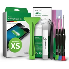 GIGA Fixxoo® Handy Akku Reparatur Set iPhone XS Akku [inkl. Werkzeug-Kit & Anleitung] - Original Akku Kapazität - Ersatzakku für einen einfachen Austausch - Akku iPhone - iPhone Batterie