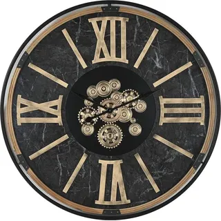 Wanduhr Home ESPRIT Schwarz Gold Metall Kristall 127 X 9 X 127 cm - Schwarz