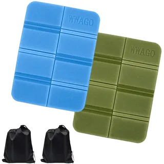 2 Stück Sitzkissen Outdoor Faltbar,Sitzmatte Tragbar mit Aufbewahrungstasche,Wasserdicht Spielplatz Matte,Thermo Sitzkissen Sitzunterlage Isolierende für Camping Wandern Picknick Wandern (Grün,Blau)