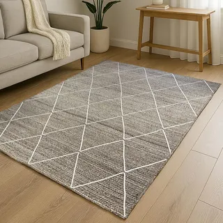 MY-RUG Jute Teppich 160x230 cm - Handgewebter Sisalteppich Grau | Nachhaltiger Juteteppich in Sisal-Optik, OEKO-TEX zertifiziert, flachgewebt und beidseitig nutzbar für Flur oder Wohnzimmer