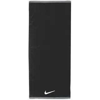 Nike Fundamental Towel Sporthandtuch Fitness Training Gym Handtuch saugfähig, Black/White, L