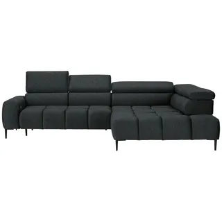 Welnova Ecksofa , Graphitfarben , Textil , Ottomane rechts, L-Form , 300x216 cm , Made in Eu , Typenauswahl, Stoffauswahl, seitenverkehrt erhältlich, Hocker erhältlich , Wohnzimmer, Sofas & Couches, Wohnlandschaften, Ecksofas