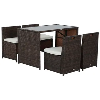Gartenmöbel-Set für 4 Personen - Lounge-Set - Gartenmöbel-Set - Gartenmöbel - Gartenmöbel aus Rattan