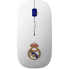 FRIENDLY LICENSE Real Madrid Club de Football – kabellose Computermaus, präzise Tastenanschläge, USB-Empfänger, Wappen von Real Madrid, ergonomisches Design, offizielles Produkt des Teams