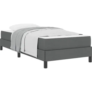 vidaXL Boxspringbett mit Matratze Dunkelgrau 100 x 200 cm Stoff - Grau