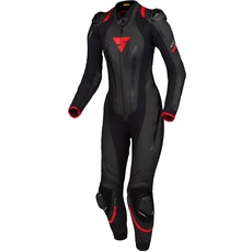 Bild MIURA RS Damen 1-Teiler Motorrad Lederkombi, Schwarz/Rot)