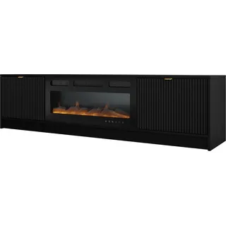 Mirjan24 Tireno EF TV-Lowboard 182x48x40 cm Schwarz/Gold MDF/Melamin