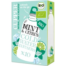 Cupper Bio Cold Water Infusers Mint & Citrus, 10 ungebleichte Teebeutel, umweltfreundlich, fair gehandelt (Cold Brew Tea, Kalter Tee)