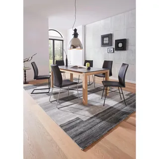 Dieter Knoll Schwingstuhl , Schwarz, Edelstahlfarben , Metall, Leder , Echtleder , Rindleder , Uni , Rundrohr , 46x93x56 cm , Beinauswahl, Lederauswahl, Stoffauswahl, Typenauswahl , Esszimmer, Stühle, Schwingstühle