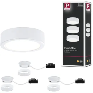 Paulmann Möbel Set Pukk 3x3W 210lm 12/230V 2700K Kunststoff/Schwarz« 3, Stk., Warmweiß, weiß