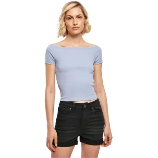 Urban Classics Damen Dames Off Shoulder Rib Tee T Shirt, Violablue, M EU