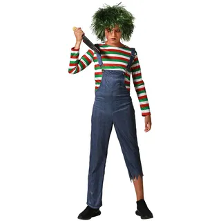 ATOSA | Kinder Puppenkostüm für Jungen | Chucky | Killer Teufel Puppe | Kostüme für Halloween, Karneval, Mottopartys | Inklusive T-Shirt, langer Latzhose | Komfortabel und originell | 10-12 Jahre
