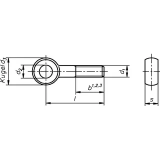 DIN 444B Augenschrauben Form B 8.8 verzinkt -  80 / M12