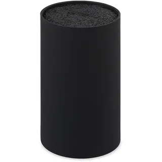 Relaxdays Messerblock unbestückt mit Borsten, ohne Messer, für 8 Messer aller Art, Messerhalter hd 18x11 cm,