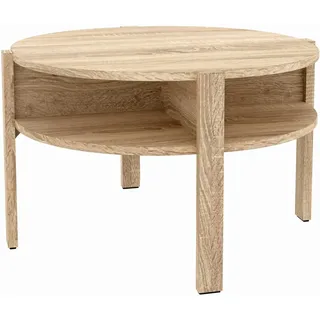Forte DEINE TANTE EMMA CFTT5024-D30 Tobago Sonoma Eiche Sägerau Couchtisch Beistelltisch Wohnzimmertisch rund 74 cm