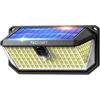 TECKNET Solarlampen für Außen mit Bewegungsmelder,416 LED Licht,6 Stück | 300°Superhelle LED Solarleuchten für Außen,IP66 wasserdichte Solarlampen für Garten,Wand,und Outdoor Beleuchtung