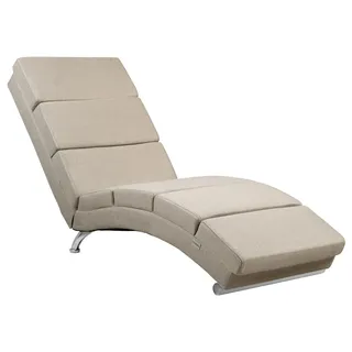 CASARIA® Relaxliege XXL London 186x89x55cm Ergonomisch Stoff Gepolstert 180kg Belastbarkeit Wohnzimmer Büro Indoor Chaiselongue Relaxsessel Liege Beige - Beige