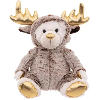 Atmosphera Createur d ́interieur Weihnachtsplüschfigur Rentier 28 cm , Multicolor , Textil , 20x37x27.5 cm , Dekoration, Weihnachtsdekoration