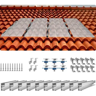 Vevor Solarmodul Halterungen Kit mit 10x 100 mm-Schienen und 4 Endklemmen