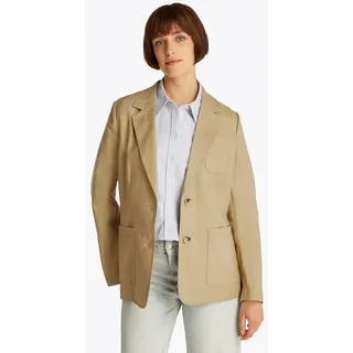 Tommy Hilfiger Kurzblazer »ESS LINEN REGULAR SB BLAZER« mit Metalllabel,kühlendes Premium Leinen, braun