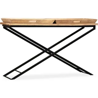 vidaXL Konsolentisch Mangoholz Massiv 130 x 40 x 80 cm - Braun