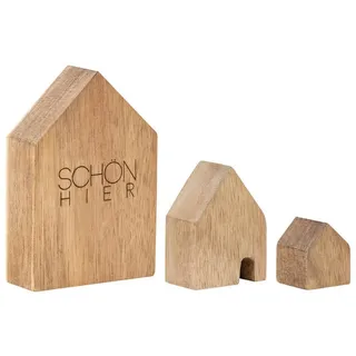 räder Holzhäuser Set groß 9,5 x 6,5 x 2,5 cm Braun