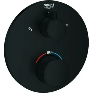 Grohe Grohtherm Duschthermostat rund für 1 Verbraucher Mattschwarz 1022082430