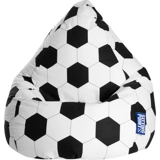 Sitting Point Sitzsack BeanBag Fußball 120 l Schwarz-Weiß Fußball-Muster