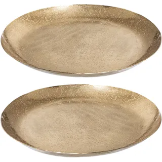 Creativ home Dekoteller, (Set, 2 St.), aus Metall, goldfarben