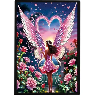 JISHSHAY Diamond Painting Notizbuch Elfen Feen Diamant Painting Notizbücher Elf Fairy Diamaond Malerei Notebook Diamant Malerei Notizblock Diamantmalerei Journal Buch Crystal Art Notepad 14.5×21cm
