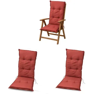 2x Hochlehner Auflagen Sitzkissen Polster für Sessel Gartenstuhlauflagen Rot
