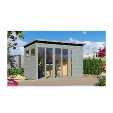 Bertilo Gartenhaus Pentus 3 Office 234 cm x 337 cm Grau FSC®