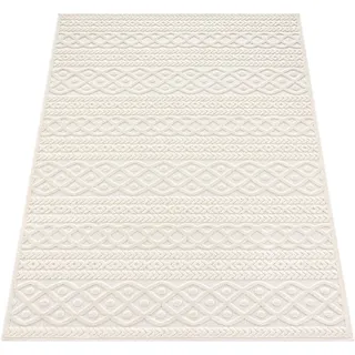 Paco Home Cotton 231", beige Creme B:60cm H:10mm L:110cm, Polypropylen, Teppiche, Teppich, Uni-Farben, Hoch-Tief Effekt, boho, In- und Outdoor geeignet