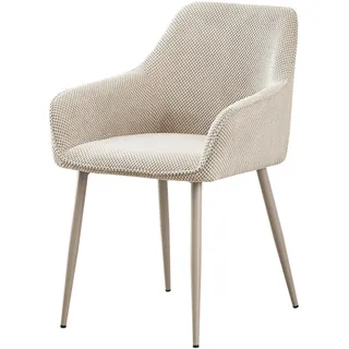 Livetastic Armlehnstuhl , Creme , Metall, Textil , Rundrohr , 56x81x61 cm , Esszimmer, Stühle, Polsterstühle