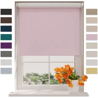 DTCH® Verdunkelungsrollo, rosa, 140 x 190 cm | Für Fenster, 100% verdunkelnd, Wand- oder Deckenmontage, Klemmfix separat erhältlich, Breiten bis 240 cm, kindersicher