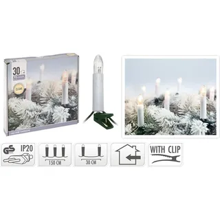 Kerzenlichterkette 30 LED Kerzen Weihnachtsbaum warmweiß 9 Meter IP20 - Grün