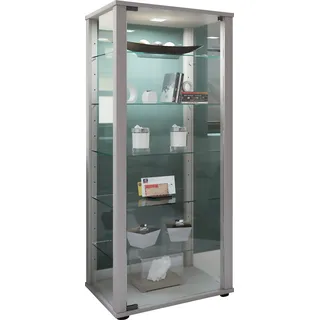 VCM Standvitrine Kavisa 50 x 38 x 0 cm Silber