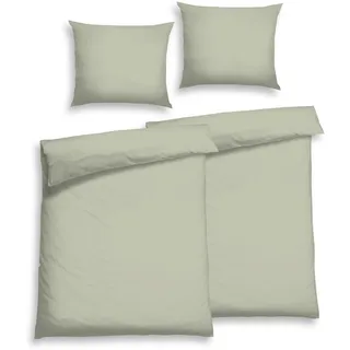 Bettwäsche FLORELLA "Uni pastell gruen Edel-Satin, 100% Baumwolle", grün (pastell grün), B/L: 140cm x 200cm, 2 Stk., 2 Stk., Satin, B/L: 70cm x 90cm, Satin, Obermaterial: 100% Baumwolle CO. Obermaterial: 100% Baumwolle CO., Bettwäsche, Bettwäsche