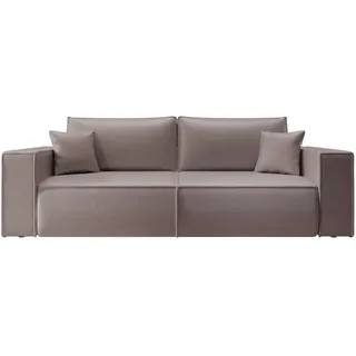 Selsey 3-Sitzer Schlafsofa Farese Cuero Dunkelbeige, Kunstleder , Textil , 257x86x102 cm , Babymöbel & Kindermöbel, Kinderzimmer & Jugendzimmer, Schlafsofas