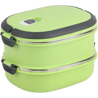 Plplaaoo Stapelbar Tragbare Lunchbox,Thermo Bento Box,Brotdose Edelstahl,ThermobehäLter FüR Essen,Mealprepboxen,Lunch AufbewahrungsbehäLter für Picknick Im Freien(2 Layer)