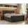 MKS Doppelbett Polsterbett Kopfstütze Bettkasten CARMEN 160x200 Dunkelgrau Struktur H3 Dunkelgrau