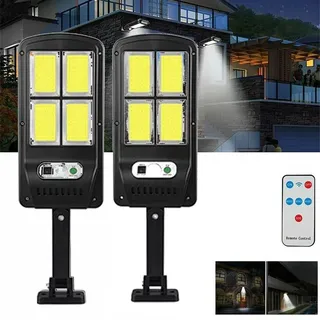 Paar Leuchttürme Laterne Straße Verkleidung Solar Scheinwerfer Spot Sensor 4 Cob