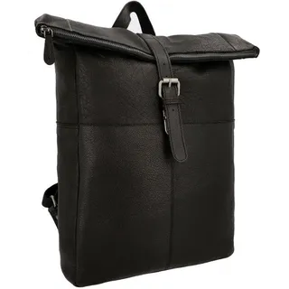 Uni Leder Rucksack - Herren Rolltop Messenger Rucksack Vintage Stadt Rucksack Outdoor Rucksack Laptop Tas Universitäts Rucksack Wander Rucksack Schwarz Leder 13L