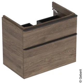 Geberit Smyle Square Waschtischunterschrank 2 Schubladen, Nussbaum 500353JR1