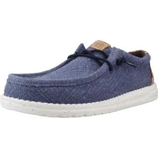 HEYDUDE Wally Palm Jute Herren Halbschuhe Navy Blazer/Chili Red Größe 44 - Blau