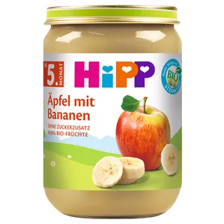 HiPP Bio Früchte Apfel mit Bananen, 6er Pack (6 x 190 g)