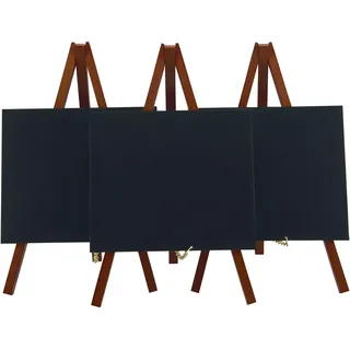 Securit Tisch-Kreidetafel MINI mit Staffelei, mahagoni
