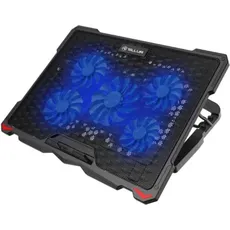 Tellur Cooling pad Basic 17, 5 fans, LED, juodas, Notebook Ständer, Schwarz