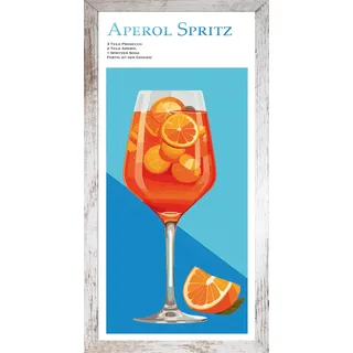 Bönninghoff Bild mit Rahmen "Wandbild gerahmt APEROL SPRITZ MIT SPRUCH 23x49 cm – Wanddeko" Cocktail  Essen  Getränke  Küche  Obst  Orange  Sprüche  Sprüche & Texte 1 Stk. tlg. mit dekorativem Rahmen, farbe rahmen: vintage, farbe bild(er): blau, weiß, orange, grün