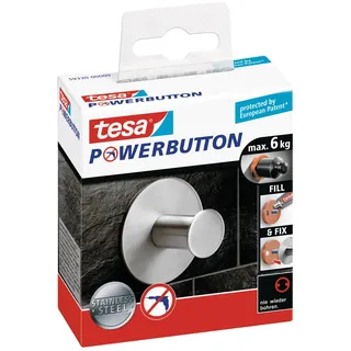 Tesa Powerbutton Classic Handtuchhaken Silber